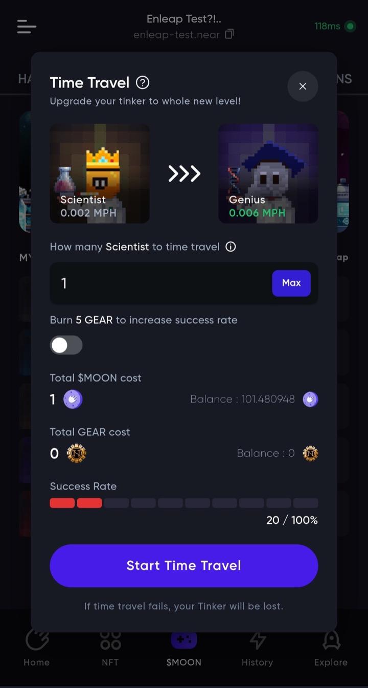 Daily task check-in interface with animated rewards